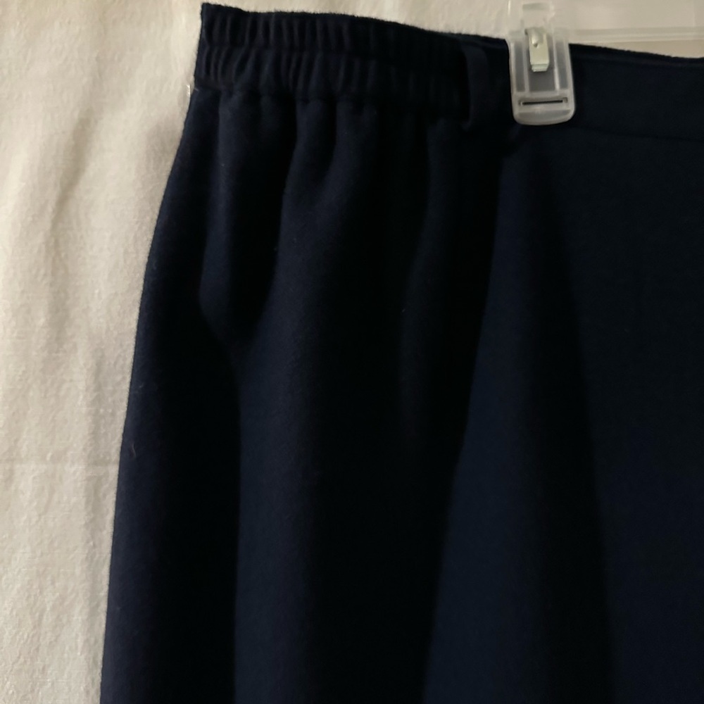Vintage-Inspired Sag Harbor Woman 20W 100% Wool Navy Pencil Skirt Lined Midi